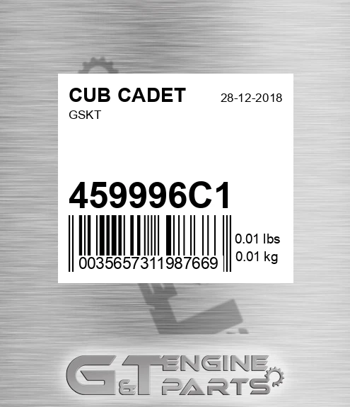 459996C1 Gskt for CUB CADET