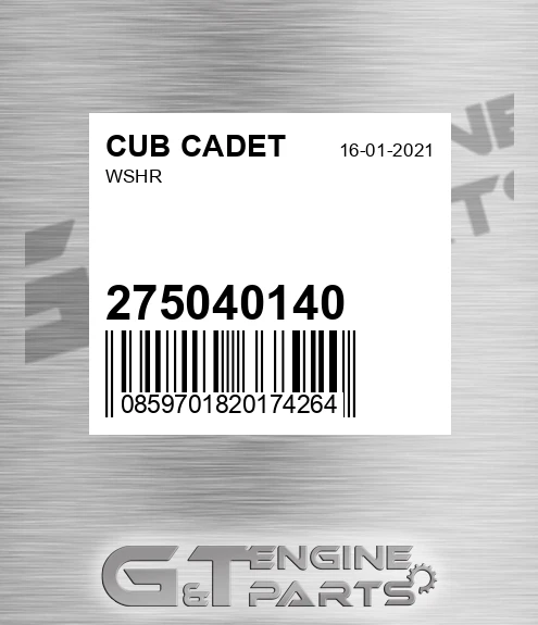 275040140 Wshr for CUB CADET