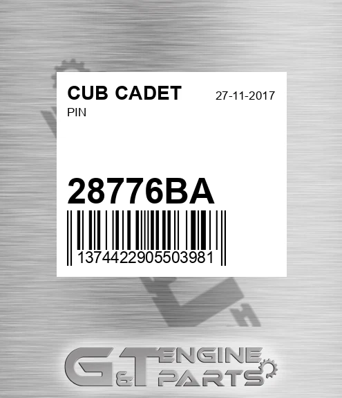 28776BA Pin for CUB CADET