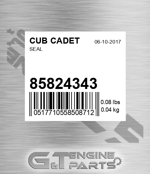 85824343 CUB CADET Seal