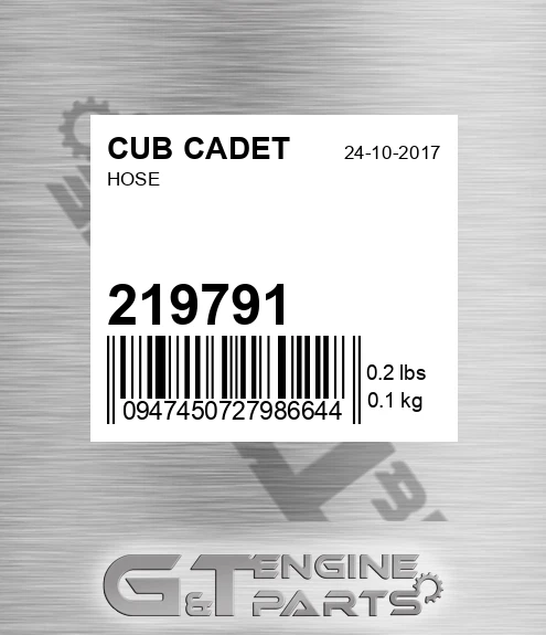 219791 CUB CADET Hose