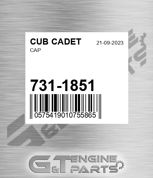 731-1851 Cap for CUB CADET