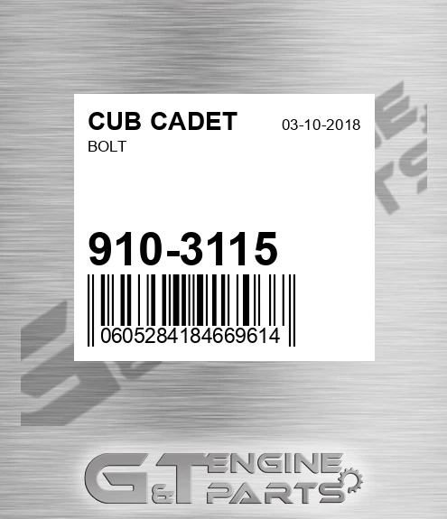910-3115 Bolt for CUB CADET