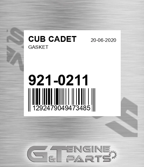 921-0211 Gasket for CUB CADET