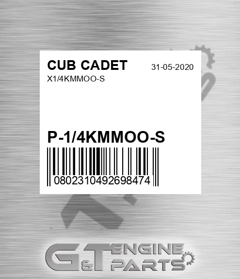P-1/4KMMOO-S X1/4kmmoo-s for CUB CADET