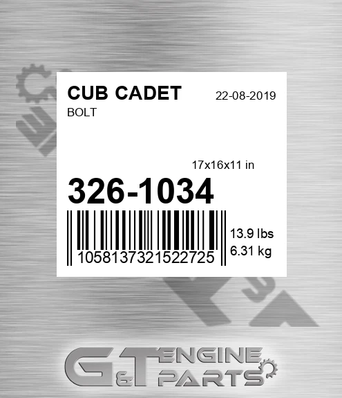 326-1034 Bolt for CUB CADET