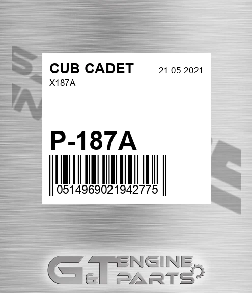 P-187A X187a for CUB CADET