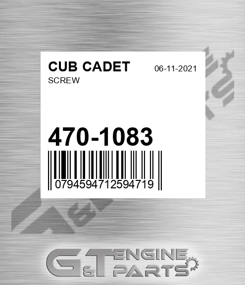 470-1083 Screw for CUB CADET