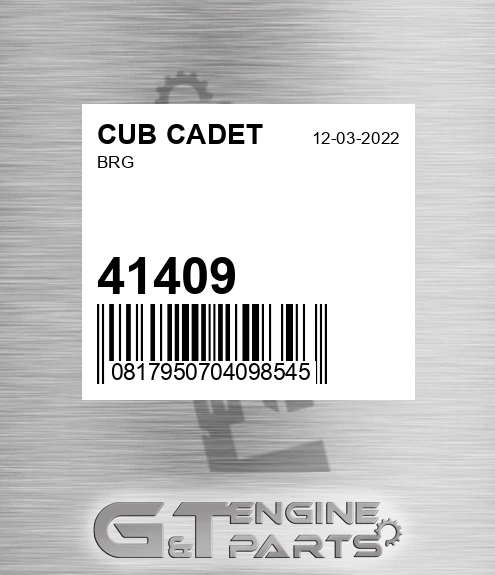41409 Brg for CUB CADET