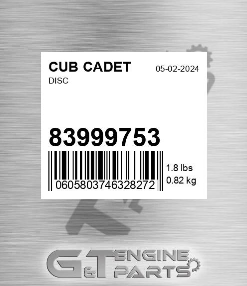 83999753 CUB CADET Disc