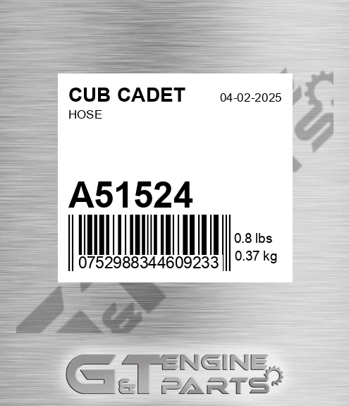 A51524 Hose for CUB CADET