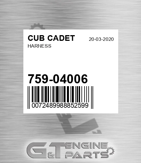 759-04006 Harness for CUB CADET