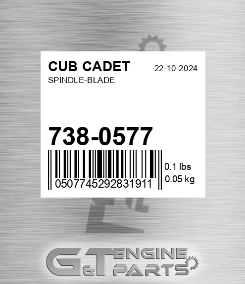 738-0577 Spindle-blade for CUB CADET