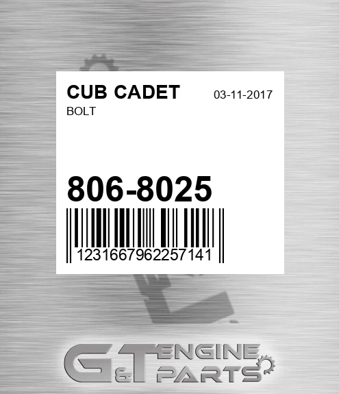 806-8025 Bolt