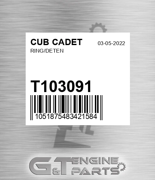 T103091 Ring/deten for CUB CADET