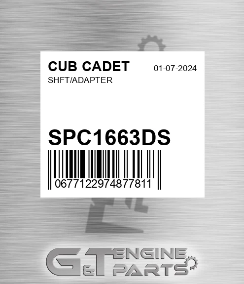 SPC1663DS Shft/adapter