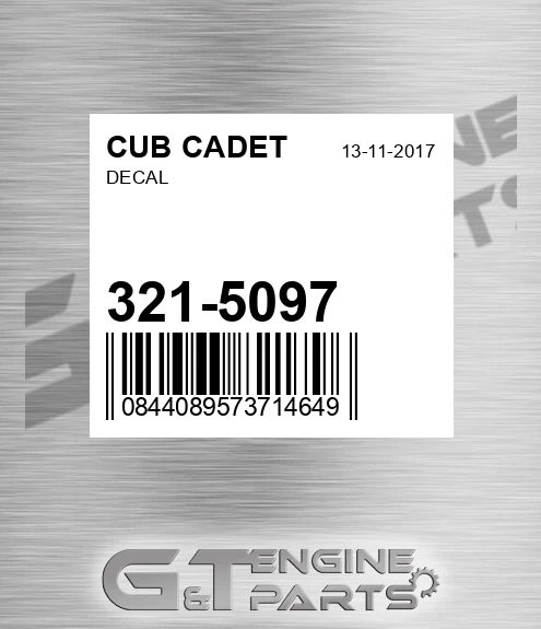 321-5097 Decal for CUB CADET