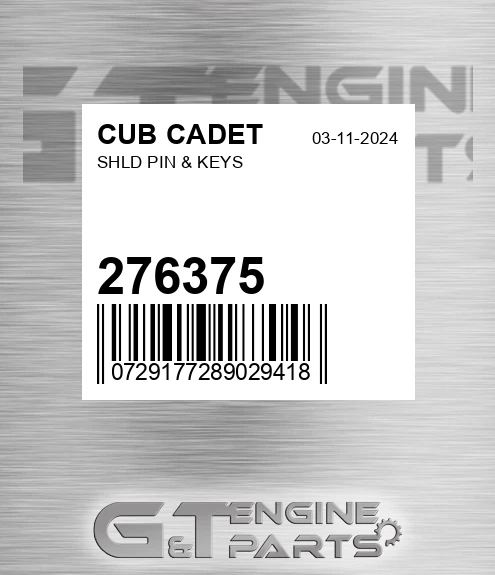 276375 Shld Pin & Keys