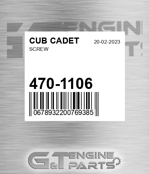 470-1106 Screw for CUB CADET