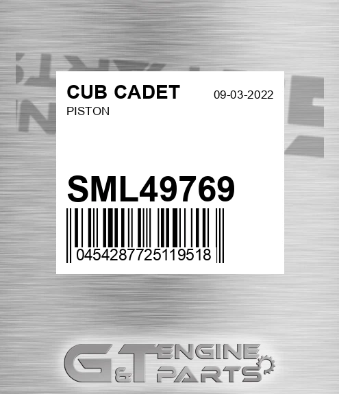 SML49769 Piston for CUB CADET