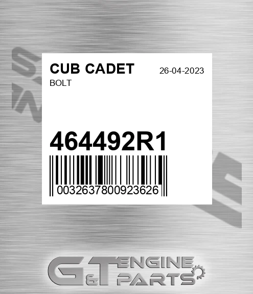 464492R1 Bolt for CUB CADET