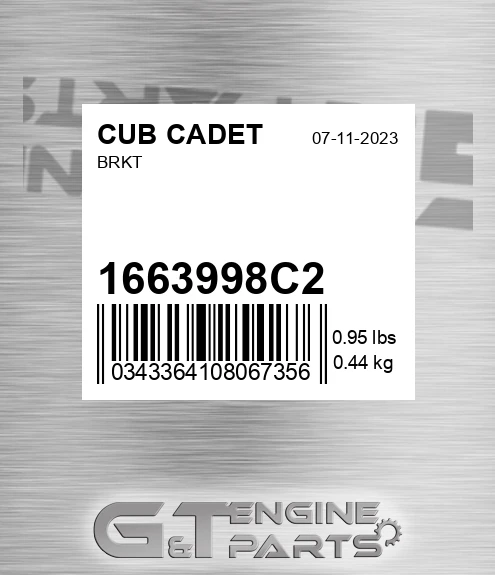 1663998C2 CUB CADET Brkt