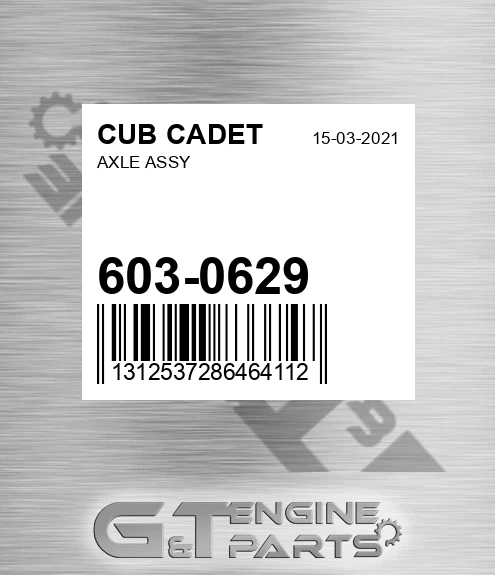 603-0629 Axle Assy for CUB CADET
