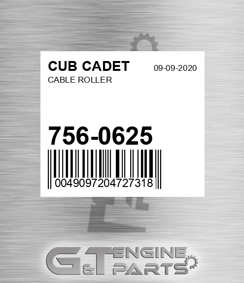 756-0625 Cable Roller for CUB CADET