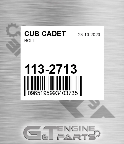 113-2713 Bolt for CUB CADET