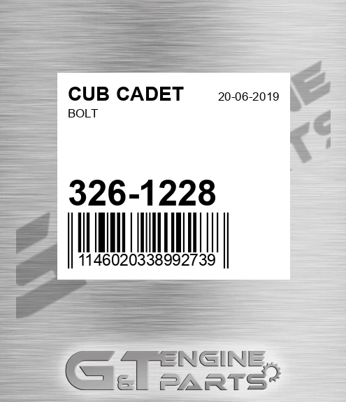 326-1228 Bolt for CUB CADET