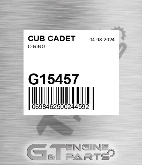 G15457 CUB CADET O Ring