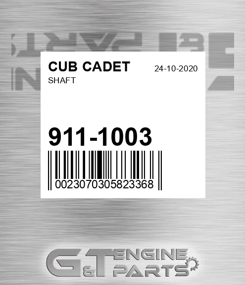 911-1003 Shaft for CUB CADET