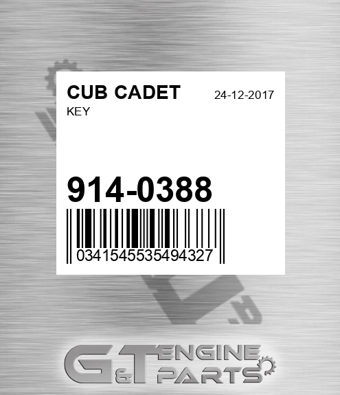 914-0388 Key for CUB CADET