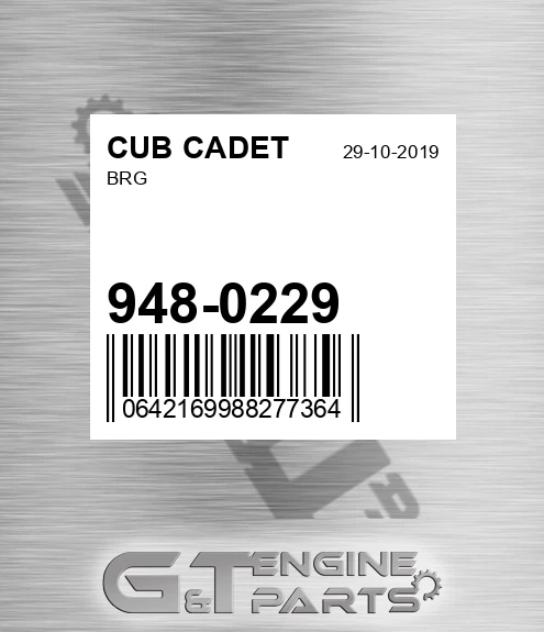 948-0229 Brg for CUB CADET