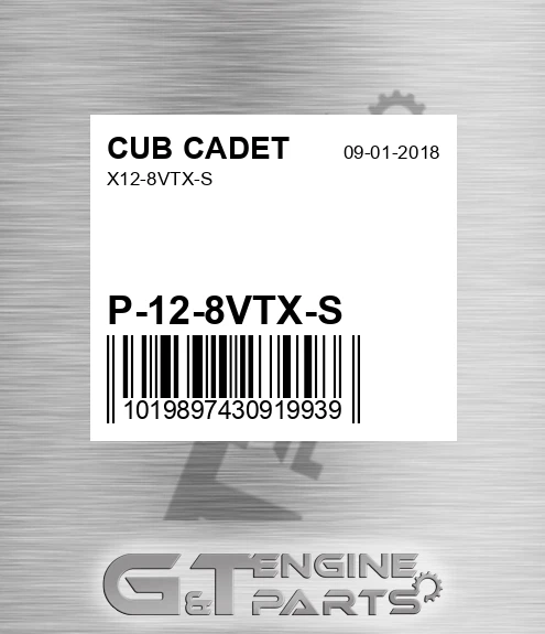 P-12-8VTX-S X12-8vtx-s for CUB CADET