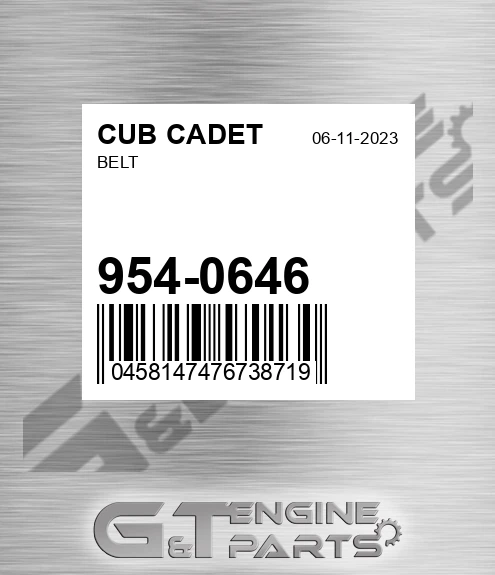954-0646 Belt for CUB CADET