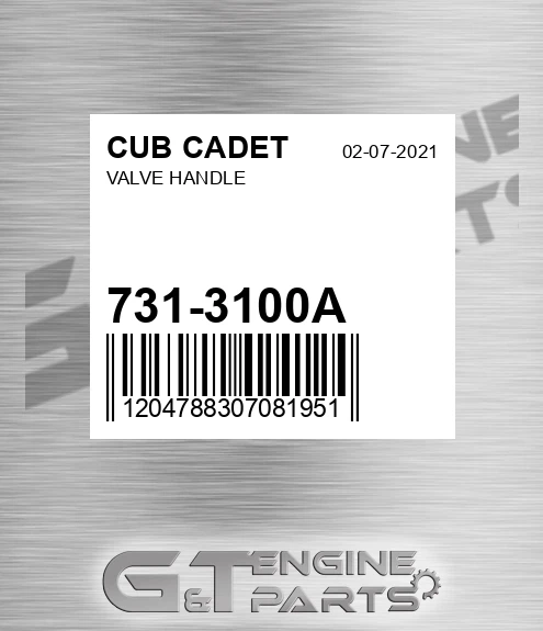 731-3100A Valve Handle for CUB CADET