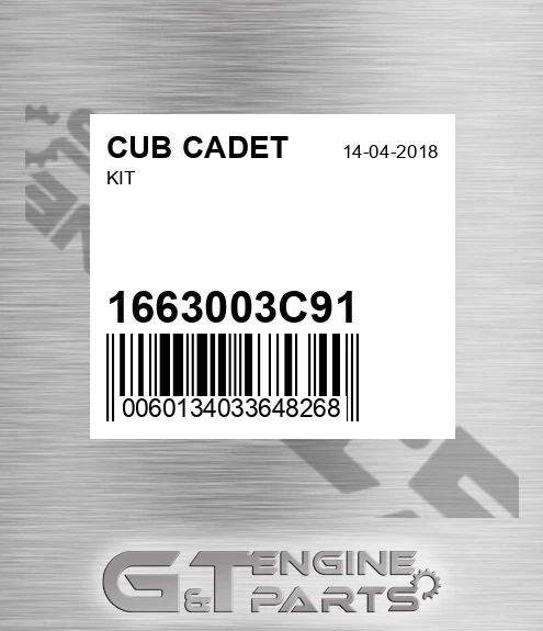 1663003C91 CUB CADET Kit