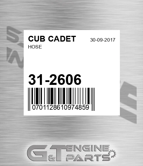 31-2606 Hose for CUB CADET