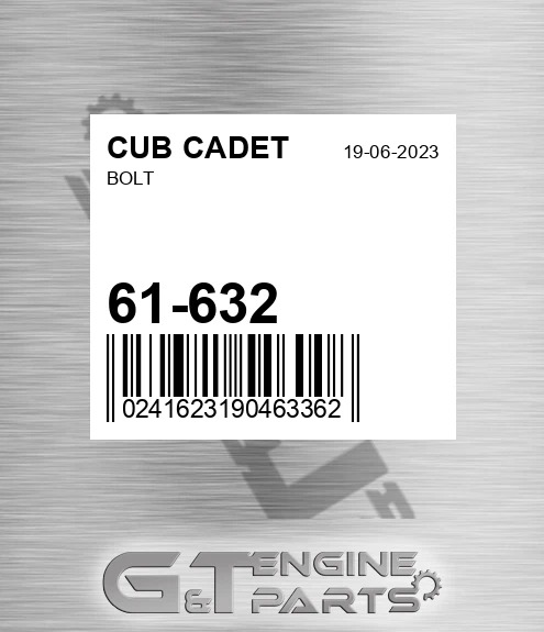 61-632 Bolt for CUB CADET