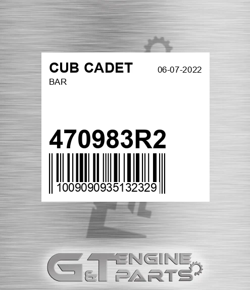 470983R2 Bar for CUB CADET