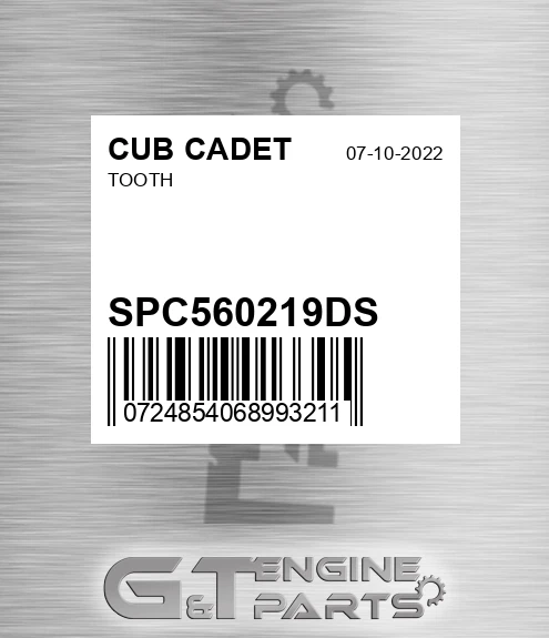 SPC560219DS Tooth