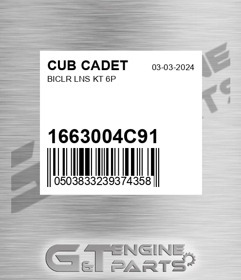1663004C91 Biclr Lns Kt 6p