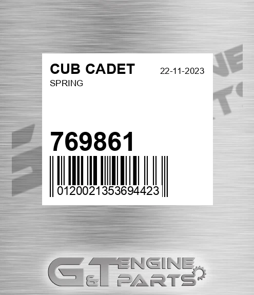 769861 Spring for CUB CADET