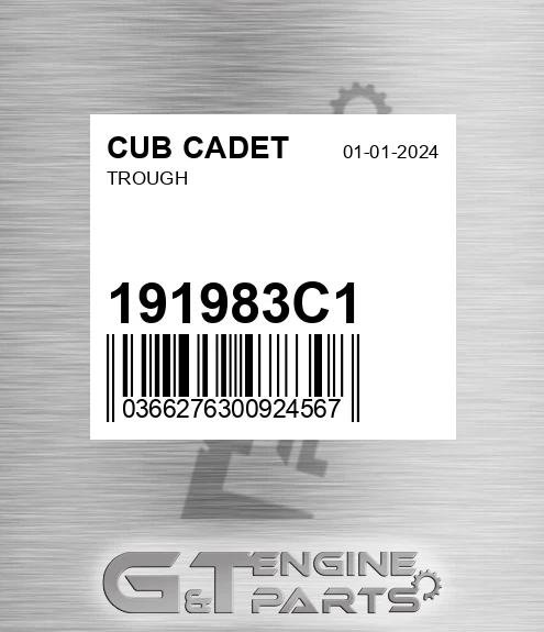 191983C1 Trough for CUB CADET