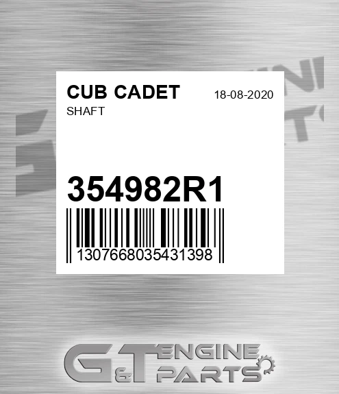 354982R1 Shaft for CUB CADET