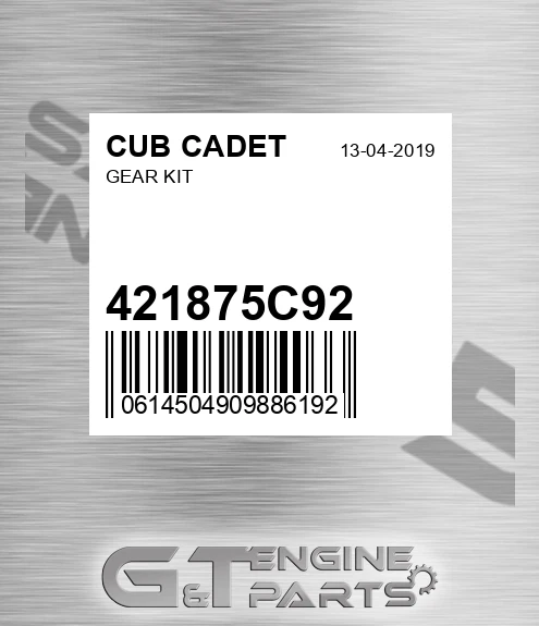 421875C92 Gear Kit