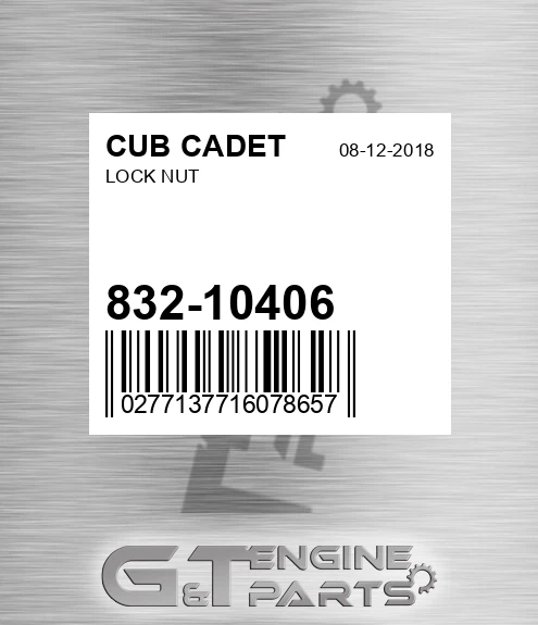 832-10406 Lock Nut