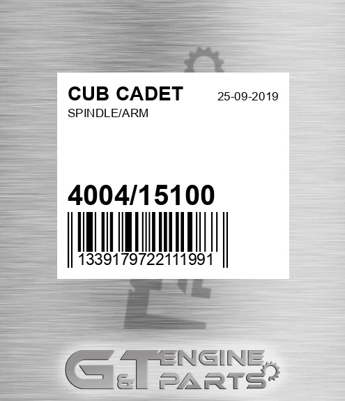 4004/15100 Spindle/arm for CUB CADET