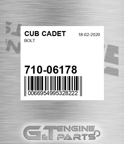 710-06178 Bolt for CUB CADET
